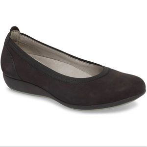 Dansko Kristen Ballet Flat - Black Milled Nubuck